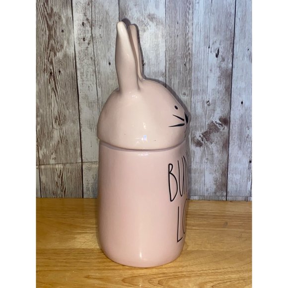 Rae Dunn Ceramic Pink Bunny Love Coffee Tea Mug Easter Rabbit Bunny Topper Lid - Picture 4 of 9